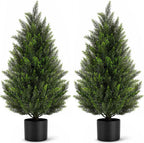 vivatrees 3ft artificial topiary cedar trees, uv-resistant faux, main product view