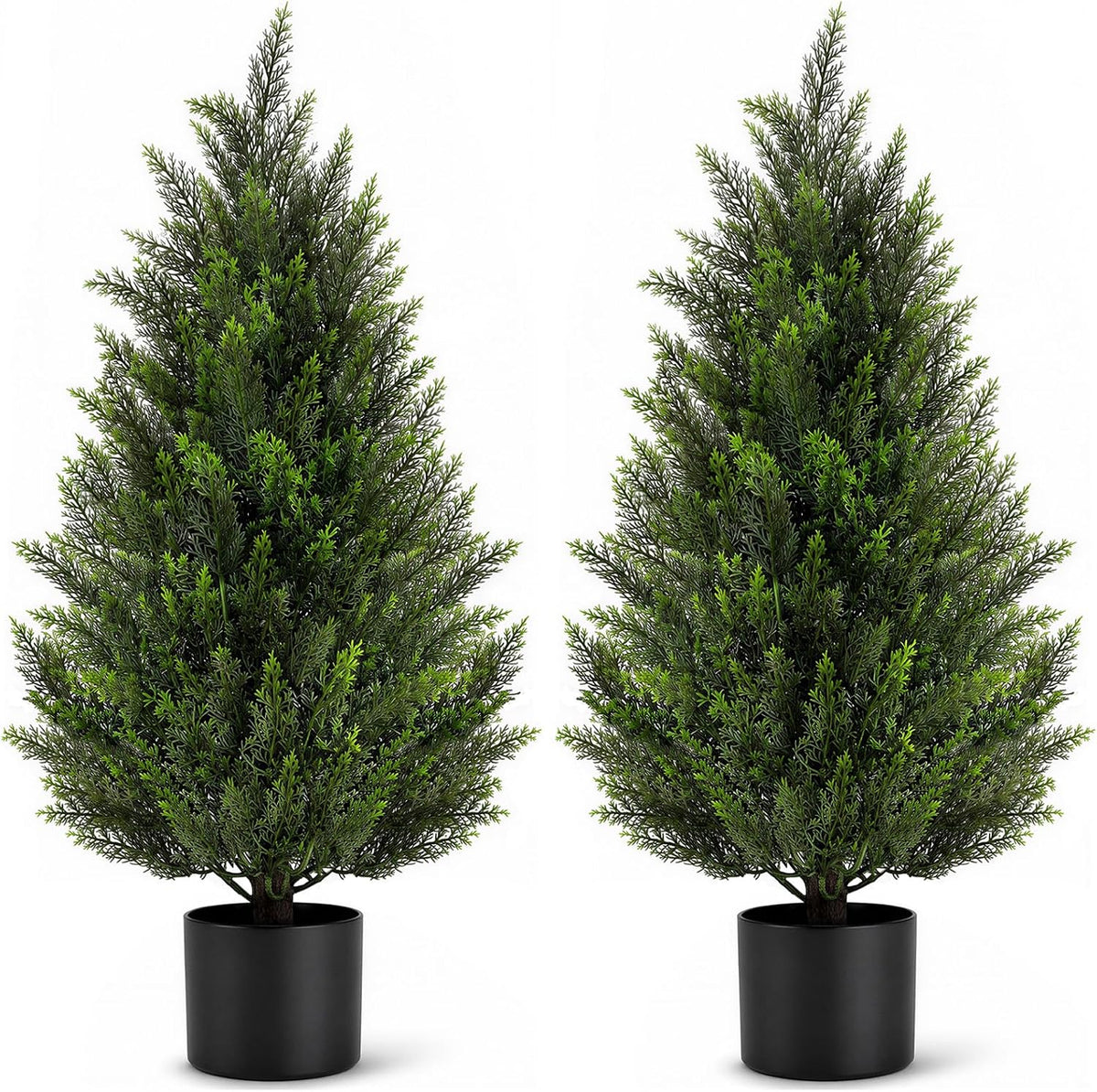 vivatrees 3ft artificial topiary cedar trees, uv-resistant faux, main product view