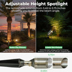 Solid Brass Low Voltage Landscape Spotlights, 12V Waterproof Outdoor Spot Lights, Wired Heavy Duty Bronze Accent Uplights for Yard Garden House Tree Lawn, Without Bulb (6 Pack)