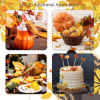 100pcs Fall Thanksgiving Cocktail Picks Pumpkins Maple Leaves Decorative Toothpicks for Appetizers Autumn 4.7 IN Bamboo Skewers Sticks for Fall Decorations Party Supplies(Turkey)