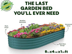Plant & Plot Galvanized Raised Garden Beds Outdoor // 8×4×1 ft Planter Raised Beds for Gardening, Vegetables, Flowers // Large Metal Garden Box // Patented Tool-Free Design (Turquoise)