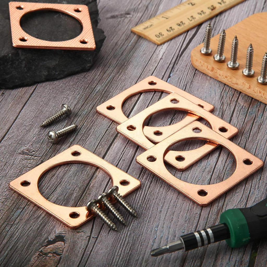 Hotop 6 Pcs Metal Bird House Guards 1 1/2 Inch Opening Bird House Entry Copper Portal Predator Hole Protector for Eastern Bluebird Houses