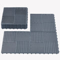 modular interlocking tiles double non-slip 12"x12" dark gray, main product view
