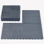 modular interlocking tiles double non-slip 12"x12" dark gray, main product view