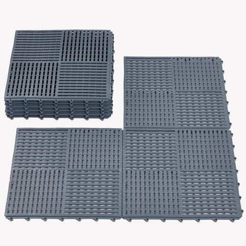 modular interlocking tiles double non-slip 12"x12" dark gray, main product view