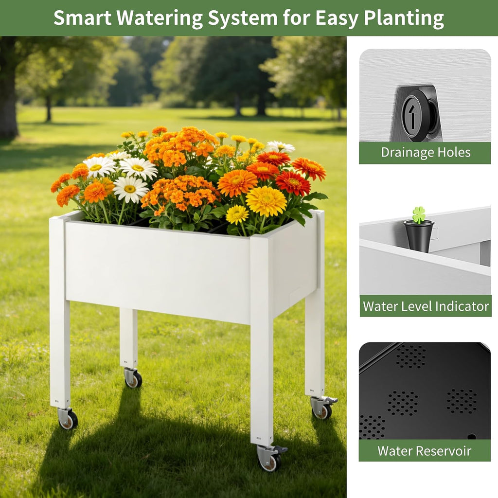 miory raised garden bed with wheels, mobile raised shown in use