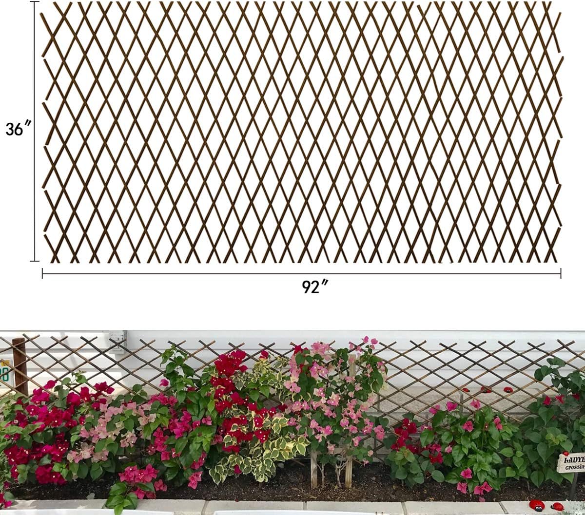 expandable garden trellis plant support willow lattice fence, main product view