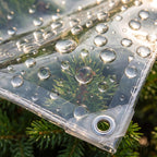 14 mil clear tarp heavy duty waterproof, tear-resistant, side view
