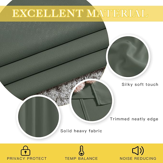 NICETOWN Sliding Door Curtains 84 inches Long, Grommet Blackout Thermal Patio Door Curtain Panel Sliding Door Drapes/Draperies for Room Divider (1 Panel, Dark Mallard, W80 x L84)