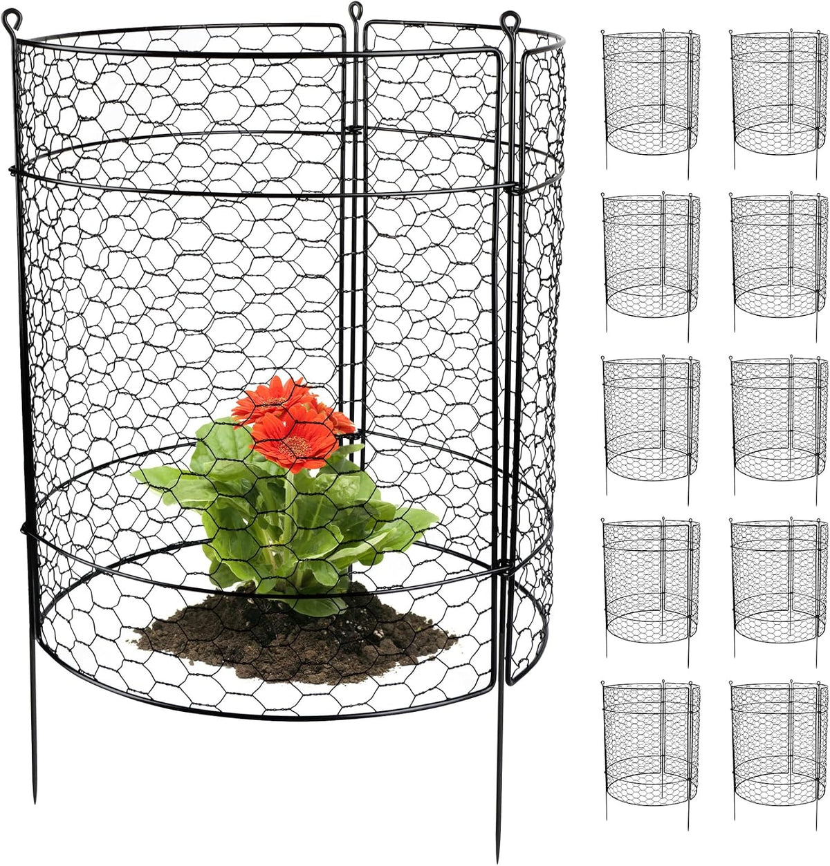 kalolary 10 packs plant protectors from animal 20", main product view