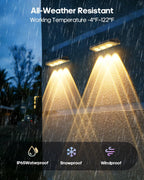 Solar Fence Lights Outdoor, Warm White & RGB 7 Color Changing, IP65 Waterproof, Dusk to Dawn Solar Deck Light for Patio, Railing, Pool, Porch, Backyard, Wall Decor, 8 Packs