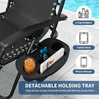 Garvee Zero Gravity Chair Set of 2, Adjustable Patio Lounge Chair | W/ Pillow, Cup Holder Tray & Upgraded Lock, Folding Portable Camping Chair for Deck, Beach, Yard, Garden;No Assembly
