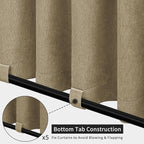 Easy-Going Linen Look Outdoor Curtains Waterproof Windproof Porch Curtains, Soft Thicken Outdoor Privacy Curtains for Patio, Gazebo, Grommet Top and Tab Bottom Drape, 1 Panel, 110x108 inch, Khaki