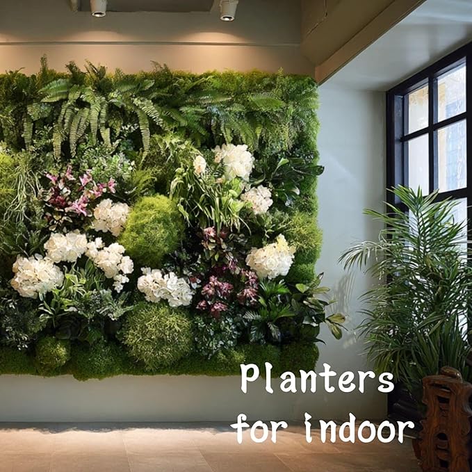36 Pockets Living Wall Planter Indoor, Self Watering Wall Hanging Planters for Outdoor Plants Stackable, Cascading Vertical Planter Garden (36 planters White)