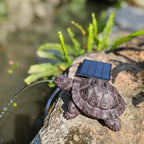 Pond Spitter, Pond Fountain Brown Resin Turtle Fountain, 7.6 * 5.1 * 3.5in | Solar-Powered Water Aerator, For Small Ponds & Garden Decor, Decorative Pond Feature
