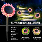 Outdoor Solar Lights, 6 Pack Led Solar Sunflower Lights, Stake/Wall 2-in-1 Waterproof Solar Garden Lights for Yard, Landscape, Fence, Patio, Driveway, Pathway, Backyard Decoration (Warm White)