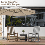 Oversized Outdoor Rocking Chair, Porch Rocker with High Back, Brown | HDPE Patio Rocking Chairs, Weather Resistant & 350lbs Heavy Duty Porch Rocker with High Back for Backyard,Garden and Balcony