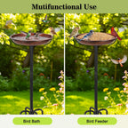 Gtongoko 10" Dia Bowl Small Metal Bird Bath for Outside Heavy Duty, 29" Height Bird Feeder Birdbaths for Outdoors, Garden Bird Bath Bowl with 5-prongs Base