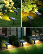 BAXIA TECHNOLOGY Solar Spotlights Outdoor Waterproof, 3 Lighting Modes Spot Lights, Dusk to Dawn Solar Powered Outdoor Lights for Yard Pathway Driveway Landscape, Warm White, 2 Pack