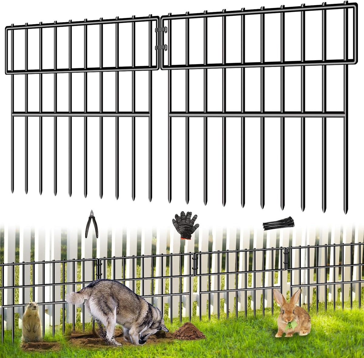 39.5ft(l) x 13in(h) animal barrier fence, 28 panels, main product view
