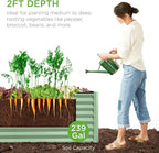 Best Choice Products 8x2x2ft Raised Outdoor Metal Garden Bed, Deep Root Box Planter for Vegetables, Flowers, Herbs, 240 Gallon Capacity, 100% Non Toxic Materials - Sage Green