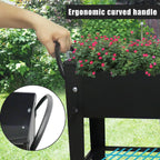 raised garden planter beds with wheels legs, large, side view