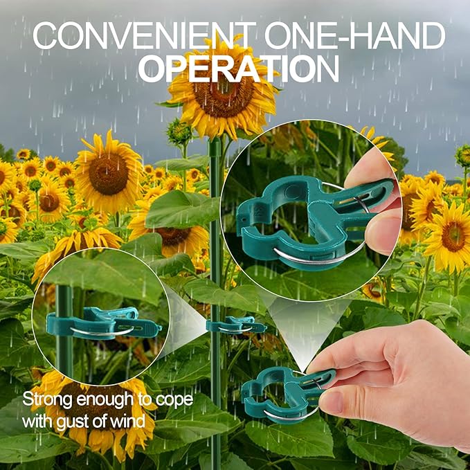 80 Pcs Plant Support Clips,Flower and Vine,Garden Tomato Plant Support Clips for Supporting Stems,Vines Grow Upright Climbing,Tool for Straightening,Tomato Cage,Trellis. 2 Sizes in one Pack