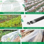 Greenhouse Hoops Grow Tunnel, 10 Sets of 8FT Long Garden Hoops for Raised Beds, Rust-Free Fiberglass Support Hoops Frame for Garden Netting, DIY Plant Support Garden Stakes for Row Cover, 60 Pcs