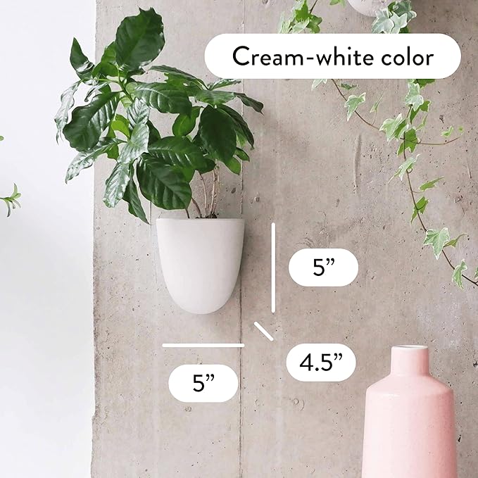 Make Good PlantPod Luxe - Self-Watering Wall Planters (Set of 6) - Easy to Water and Install - Lightweight - Design Your Own Vertical Garden - Wall Planters for Indoor Plants