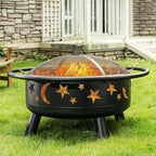32 inch round fire pit with mesh cover, main product view