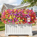 Alupssuc 48 Bundles Artificial Flowers for Outdoors Decoration, UV Resistant Silk Faux Daisy Flora Spring Fake Plastic Plants Greenery for Outside Indoor Yard Home Porch Window Box Decor, Mix 4 Colors
