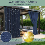 Patio Curtains Outdoor Waterproof - 6 Panels Privacy Weatherproof Outside Curtains with Grommets for Pergola, Gazebo, Porch, Cabana, Balcony, 54 x 95 Inch, Navy