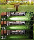 Bright Solar Spot Lights Outdoor 4 Pack, [58 LED/12000K/3 Modes] Solar Lights Outdoor Waterproof IP67, Auto On/Off, 2-in-1 Wall Light Flood Light for Tree Yard Garden Pathway