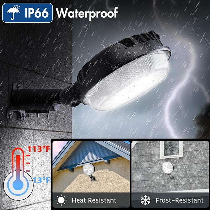 2 Pack 150W LED Barn Light, 20000LM Dusk to Dawn Outdoor Light, Yard Light Security Lights with 150° Adjustable Angle Photocell, IP66 Waterproof 6500K for Farm/Shop/Street/Garage
