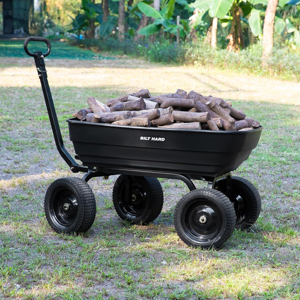 bilt hard 7 cu ft poly garden dump, front angle view