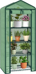 alisisfores 4-tier mini greenhouse with durable pe cover, main product view