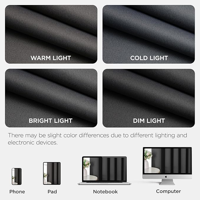 Joydeco Blackout Door Curtain for Doorway Privacy 108 Inches Long, Grommet Closet Curtain for Open Closet, Room Divider for Bedroom Living Room (Grey, 52Wx108L, 1 Panel)