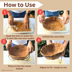LaLaGreen 8'' (4 Pack, Round) Coco Liners for Hanging Basket – Small Coir Fiber Replacement for Flower Pot, Garden Holder, DIY Outdoor Planter – Multi Sizes 10/12/14/16/18/20 Inch & Different Shapes