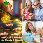 Hummingbird Solar Lanterns Garden Decor, Outdoor Waterproof Watering Can with Shepherd Hook, Solar Garden Decor for Yard Outdoor Landscape Pathway, Gifts for Women Mom Grandma Birthday Christmas Gifts