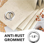 H.VERSAILTEX Linen Curtains 100% Blackout Curtains for Bedroom 102 inch Long Full Light Blocking Nature Linen Blended Window Curtains for Living Room Nickel Grommet (2 Panels, Bleached Sand)