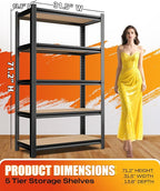 AOAORRG Set of 3 Garage Shelving Heavy Duty Storage Shelves, Metal Adjustable Shelving Unit, Utility Garage Organizer Shelf for Basement, Pantry, Kitchen, Warehouse, 31.5"W x 13.8"D x 71.2"H, Black