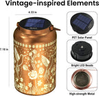 JEJOT Hummingbird Solar Lanterns Outdoor Waterproof,Birthday Gift for Women | Gifts for Mom Grandma, Metal Hanging Solar Light for Yard Garden Porch Landscape Deconration-1Pack