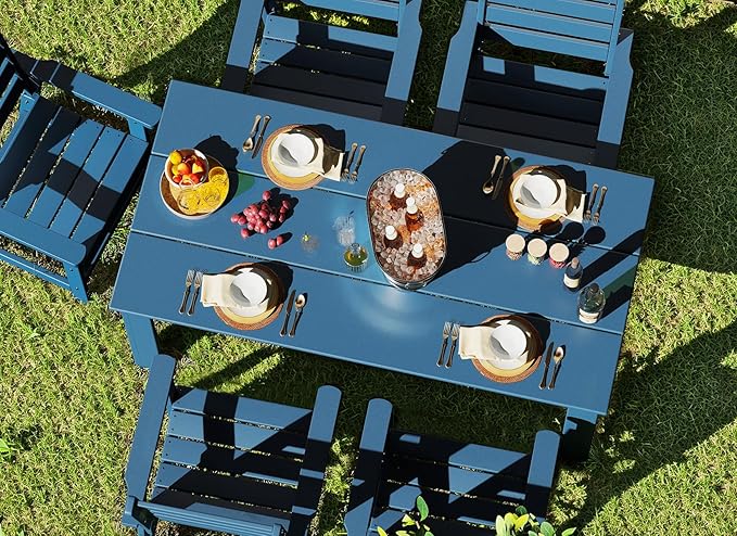 GREENVINES Outdoor Dining Chair | HDPE | Patio Chairs | All-Weather | Blue