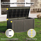 150 Gallon Waterproof Outdoor Storage Box,Resin Deck Box,Lockable Outside Storage Box Container for Patio Furniure,Garden,Tools (150 Gallon,Black)
