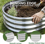 4x2x1ft-2pcs-Oval Raised Garden Bed Kit, Galvanized Planter Garden Boxes Outdoor, Metal Raised Garden Beds for Vegetables,Fruits, Flower,Silver