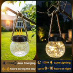 ROSHWEY 4 Pack M Size Solar Lantern Gifts for Women, Hanging Garden Decor Solar Lights Outdoor Waterproof with 15 LED for Halloween Christmas Easter Gift