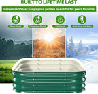 Galvanized Raised Garden Bed for Gardening, 4x4x1ft Large Square Metal Planter Boxes Outdoor for Vegetable,Flower,Herb,Modular Above Ground Growing Container,Green,Easy Assembly