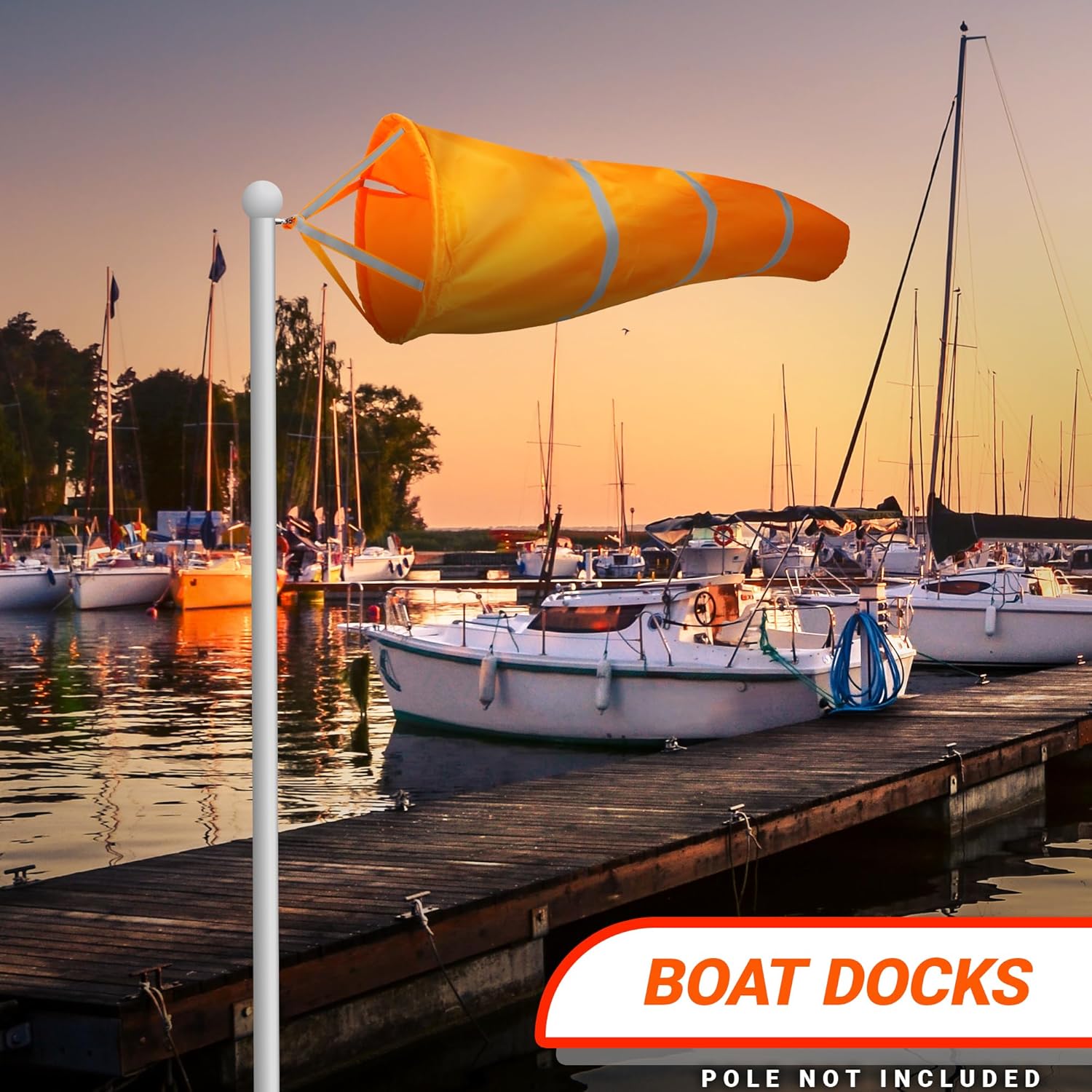 G128 - Orange Windsock Heavy Duty Printed 210D Wind Direction Measurement (Orange 40" 1PK)
