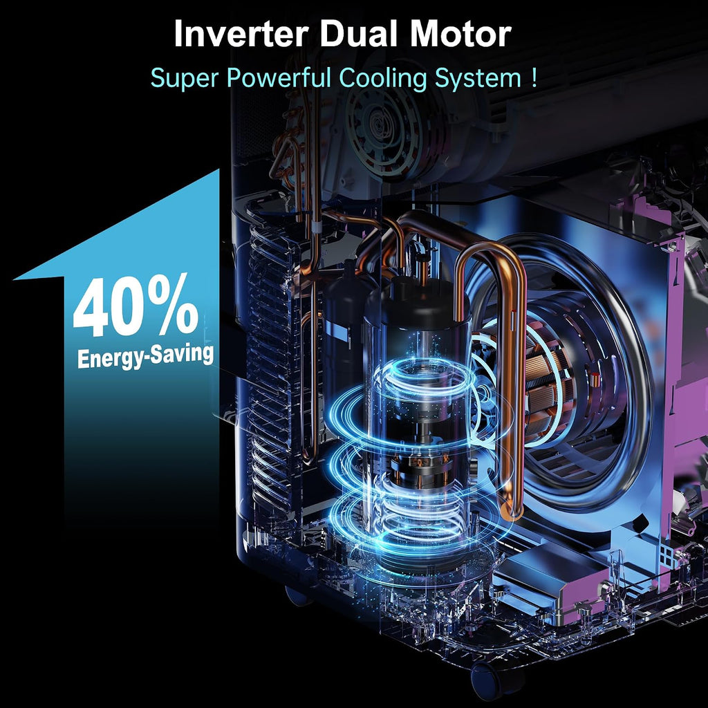 inverter 16000btu portable air conditioners with remote, free shown in use