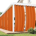 Outdoor Curtains for Patio Waterproof 6 Panels - Windproof, Privacy, Weatherproof Outside Drapes for Gazebo Pergola Porch, Grommet Top and Tab Bottom, 54x84 Inch, Mecca Orange